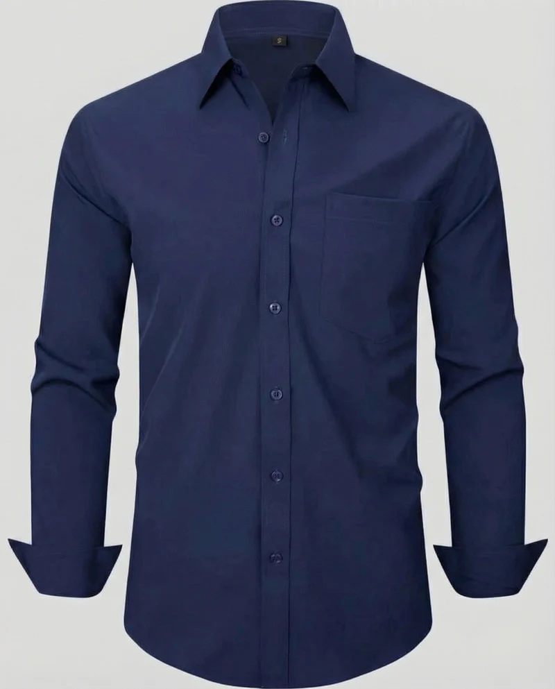 Herren bügelleichtes Stretch-Hemd in Slim-Fit