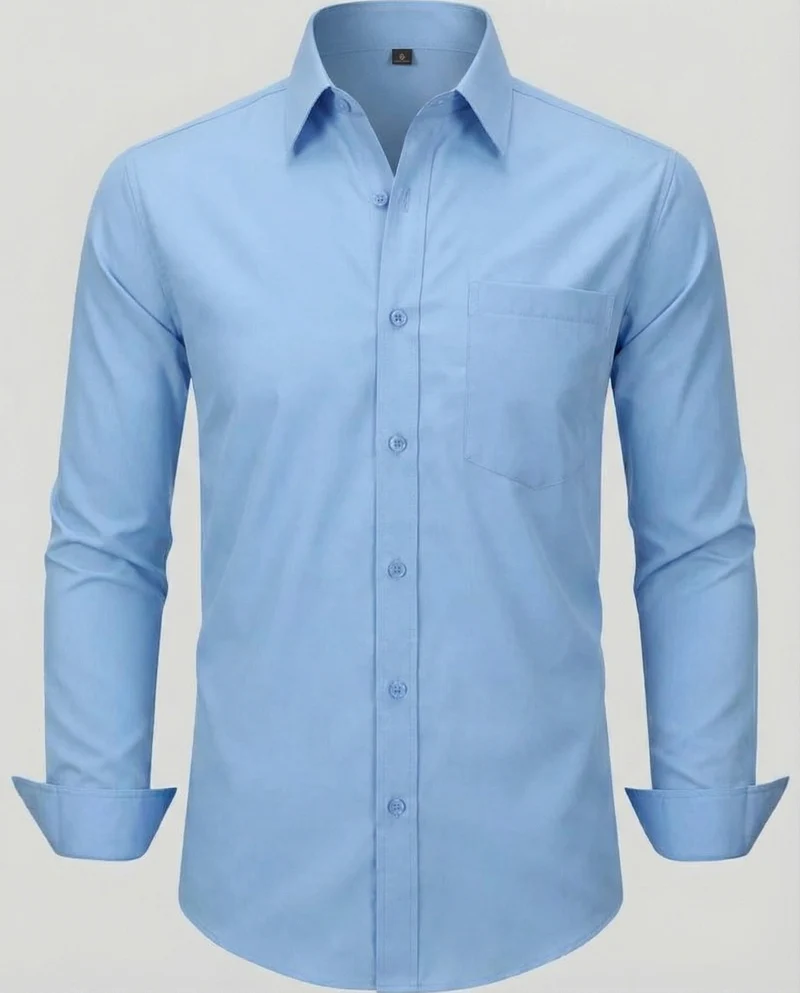 Herren bügelleichtes Stretch-Hemd in Slim-Fit