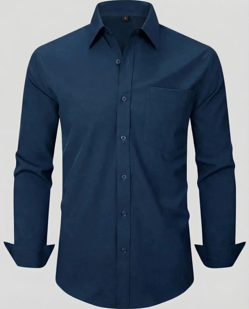 Herren bügelleichtes Stretch-Hemd in Slim-Fit