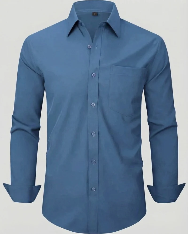 Herren bügelleichtes Stretch-Hemd in Slim-Fit