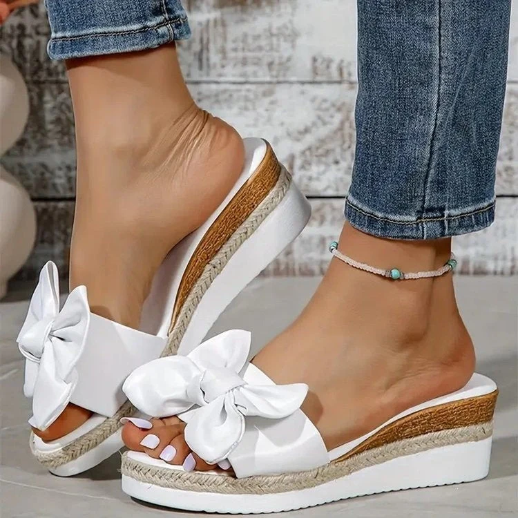 Damen Wedge-Sandaletten mit dekorativem Schleifendetail Nord Taschen