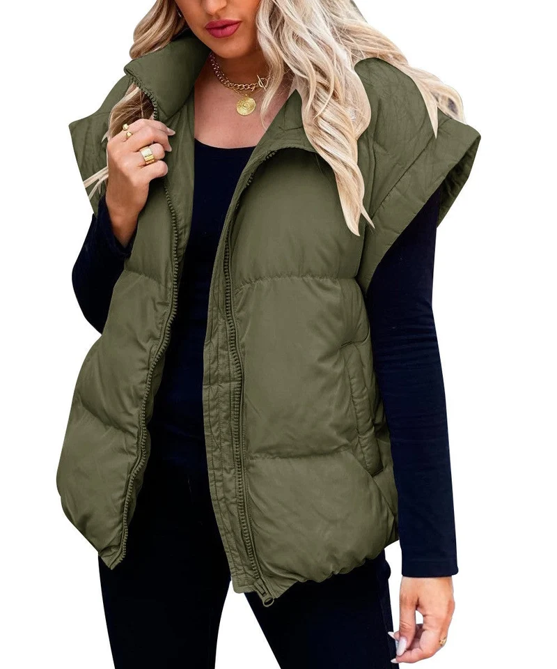 Damen gestepptes ärmelloses Vest