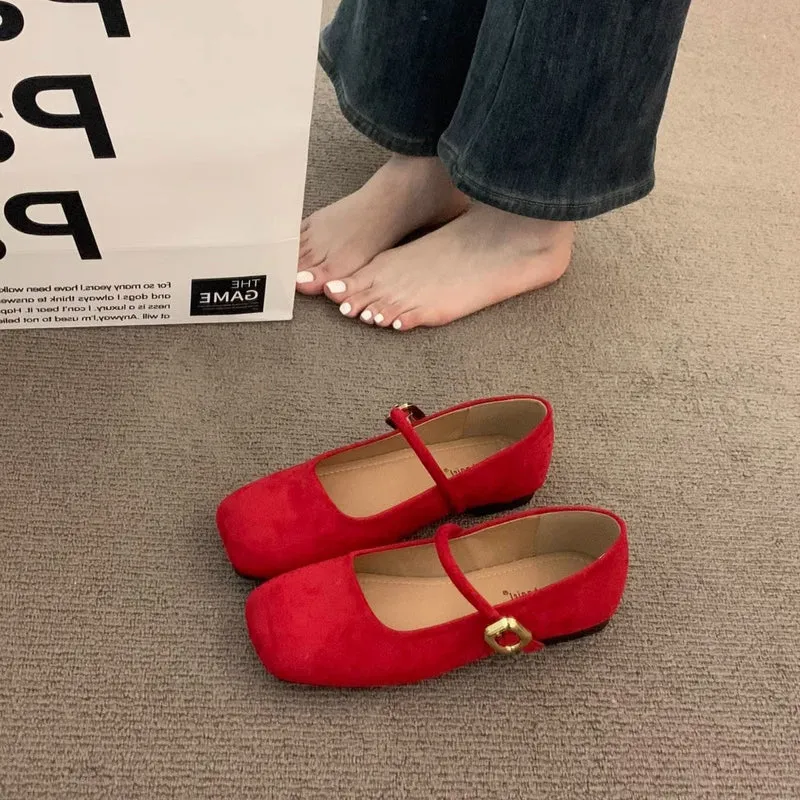 Damen elegante Mary Jane Ballerinas mit modischem Riemchen und komfortablem Fußbett Nord Taschen