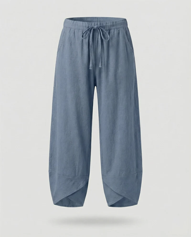 Damen Tulpenhose mit vorderen Bundfalten