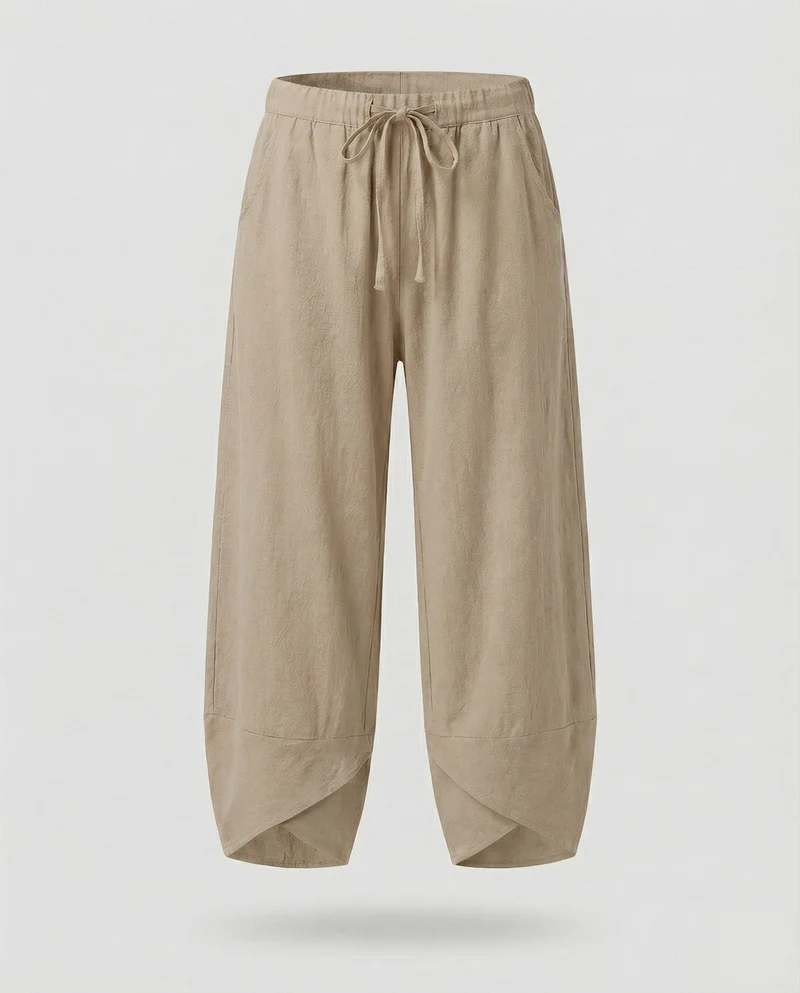 Damen Tulpenhose mit vorderen Bundfalten