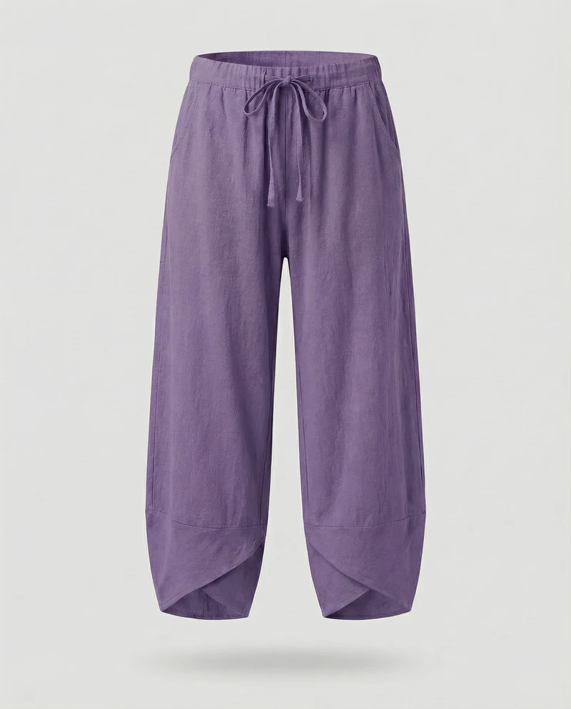 Damen Tulpenhose mit vorderen Bundfalten