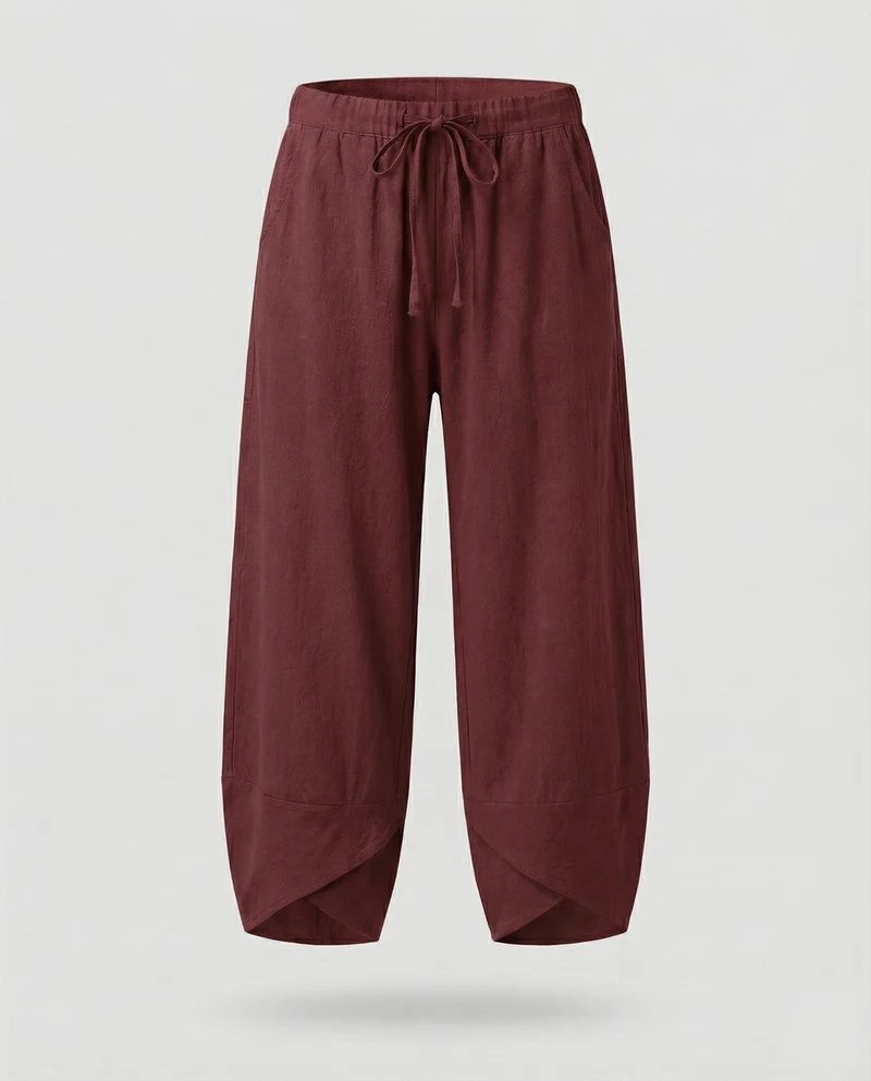 Damen Tulpenhose mit vorderen Bundfalten