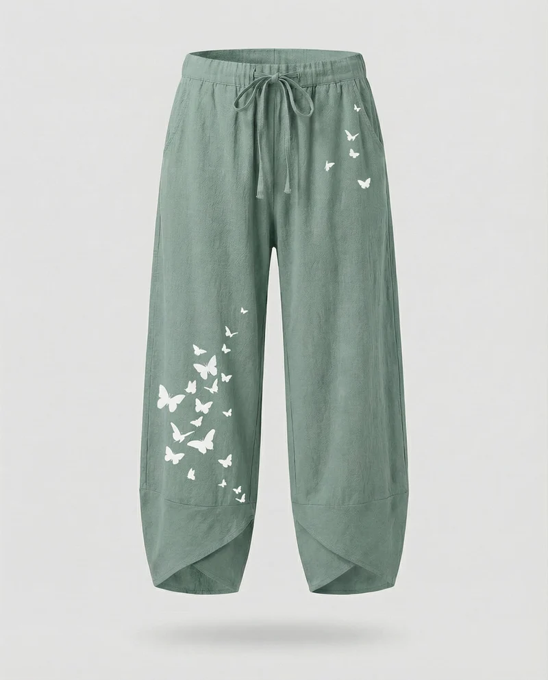 Damen Tulpenhose mit vorderen Bundfalten