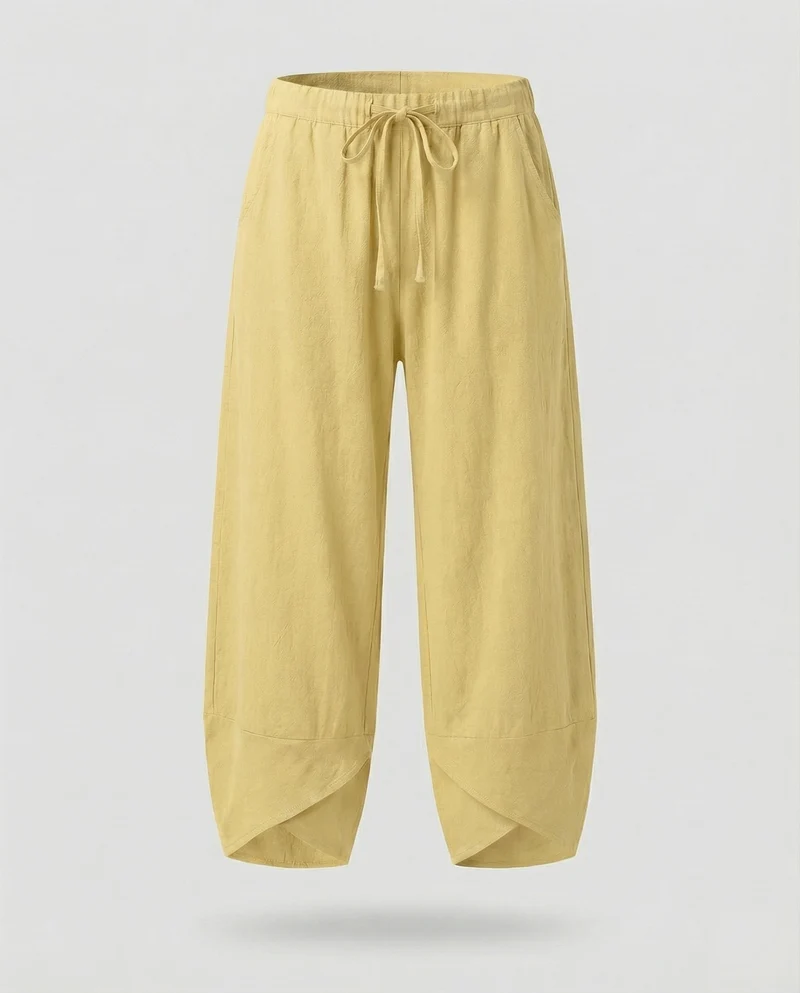 Damen Tulpenhose mit vorderen Bundfalten