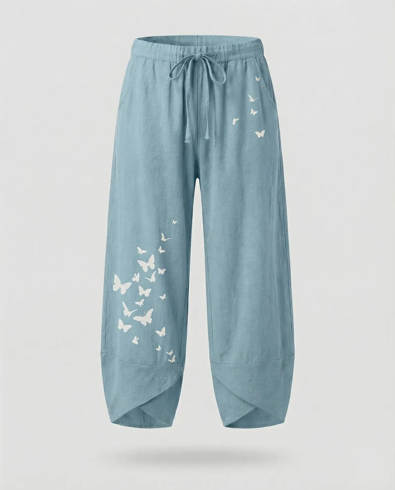 Damen Tulpenhose mit vorderen Bundfalten