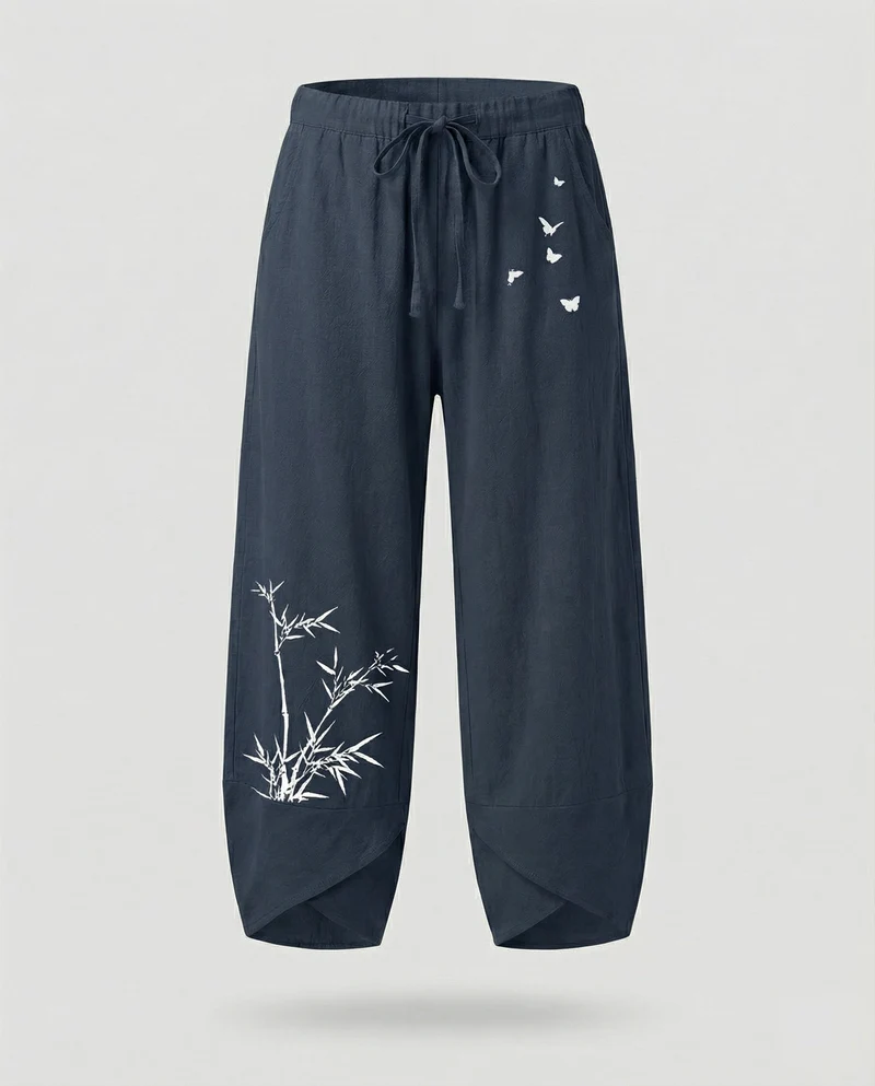 Damen Tulpenhose mit vorderen Bundfalten