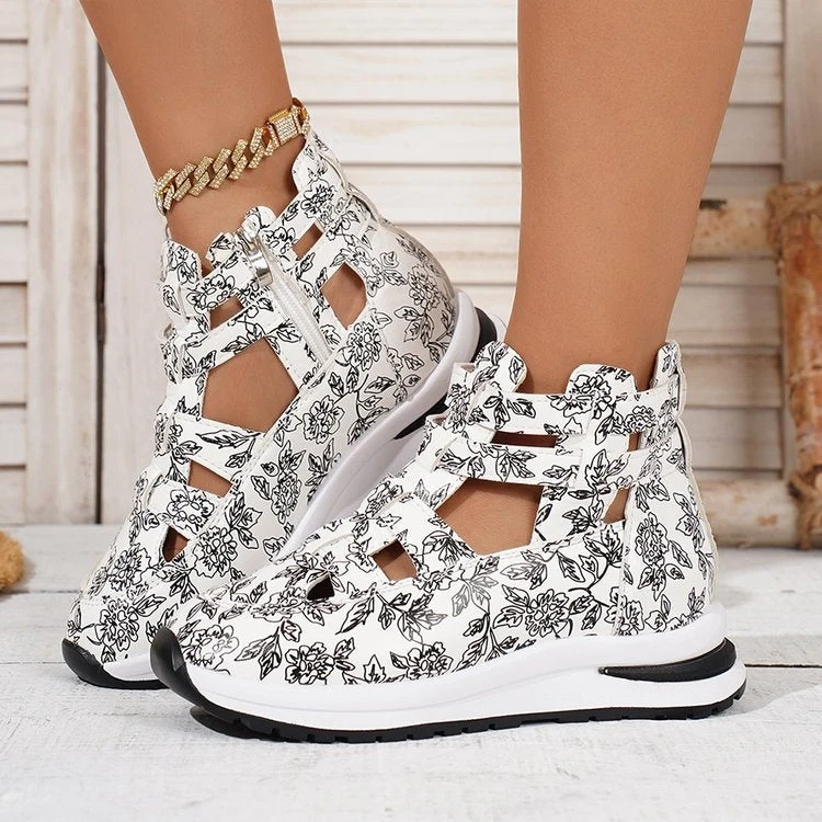 Damen Designer-Sneaker mit floralem Muster