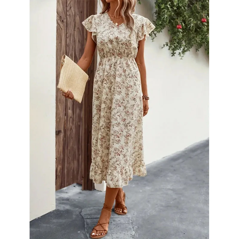 Damen Midikleid mit floralem Design Nord Taschen