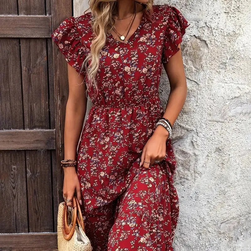 Damen Midikleid mit floralem Design Nord Taschen