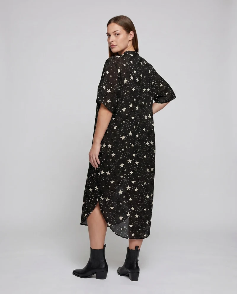 Damen luftiger Kaftan mit exotischem Tierdesign