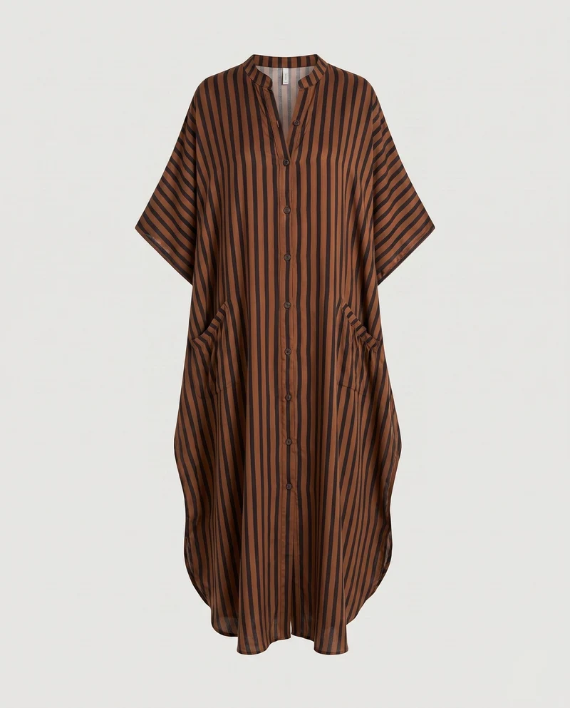 Damen luftiger Kaftan mit exotischem Tierdesign
