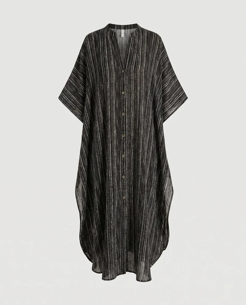 Damen luftiger Kaftan mit exotischem Tierdesign