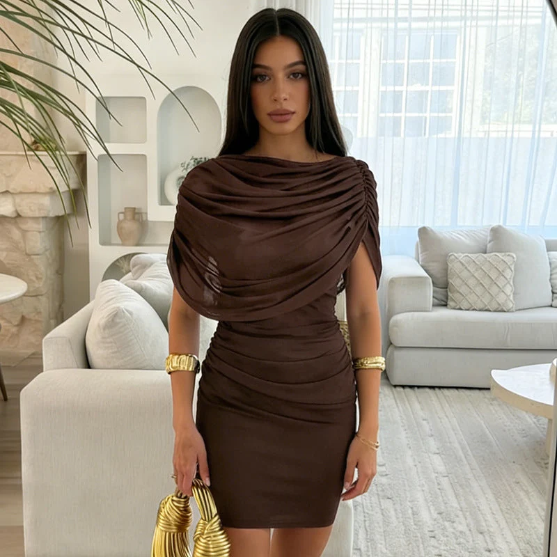 Damen figurbetontes Cocktailkleid mit Drapierung
