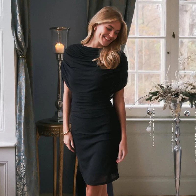 Damen figurbetontes Cocktailkleid mit Drapierung