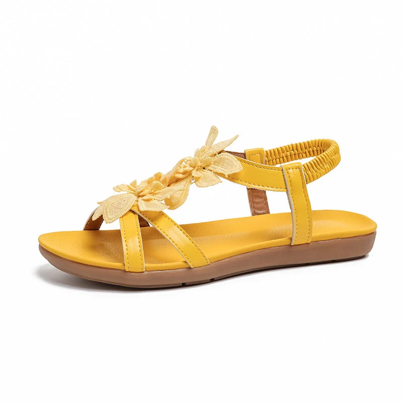 Damen Blumenverzierte Schlüpf-Sandalen Nord Taschen