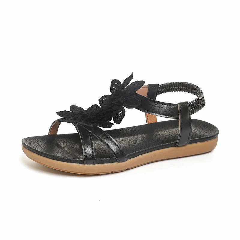 Damen Blumenverzierte Schlüpf-Sandalen Nord Taschen