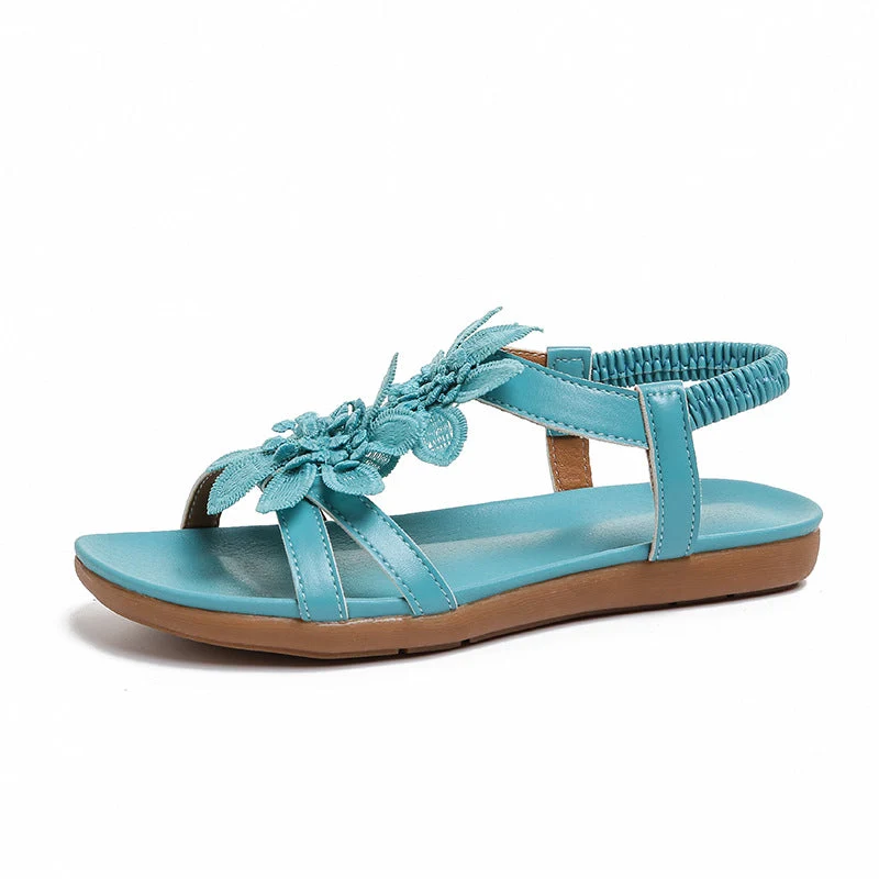 Damen Blumenverzierte Schlüpf-Sandalen Nord Taschen