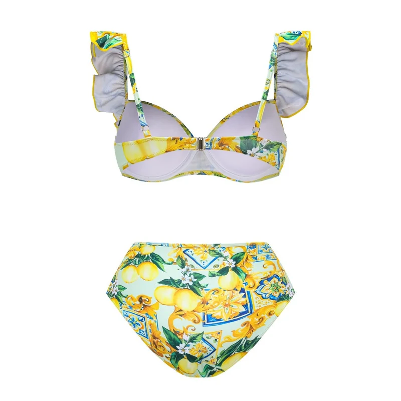 Damen Bikiniset mit elegantem Rüschendesign und maxi Rock