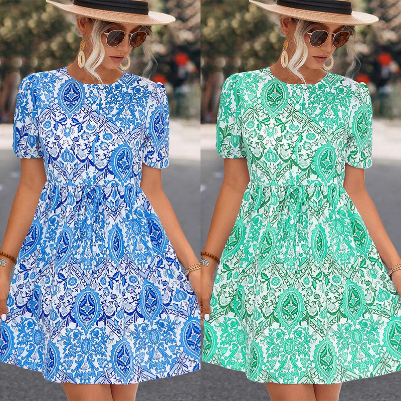 Damen A-Linien Kleid mit floralem Muster und lässigem Schnitt