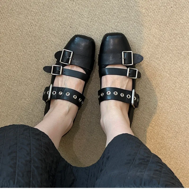 Damen Ballerinas mit modischem Schnallen-Design und bequemer Sohle Nord Taschen