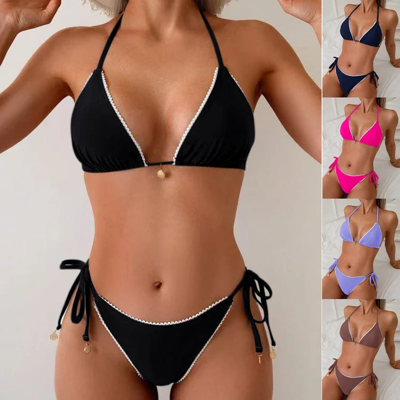 Damen Triangel-Bikini mit eleganten Rüschendetails