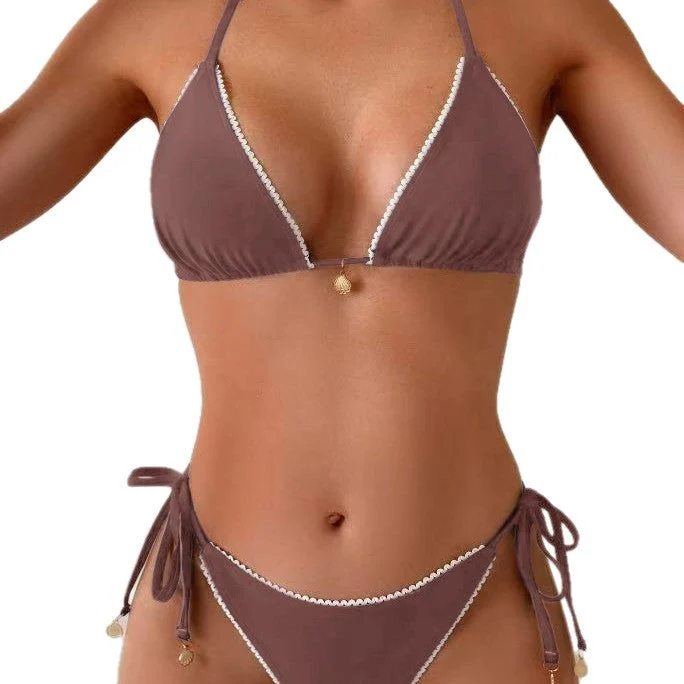 Damen Triangel-Bikini mit eleganten Rüschendetails