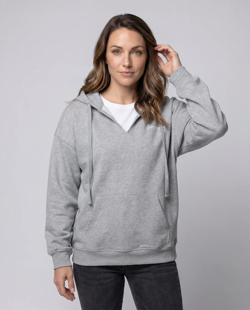 Damen Oversized Kapuzensweatshirt mit praktischer Kängurutasche und weichem Innenfutter