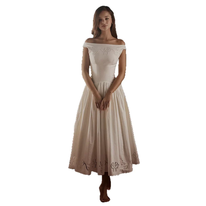 Damen Elegantes Midi-Kleid mit incisierten Details Nord Taschen