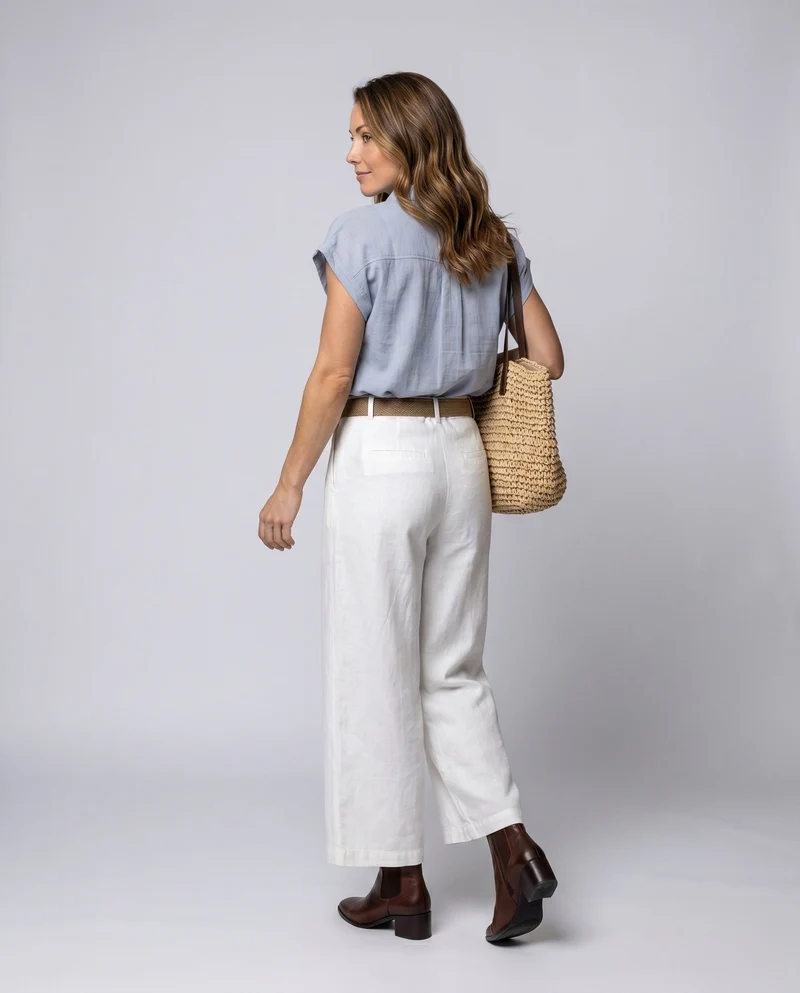 Damen luftige Chemisierbluse mit Knopfdetails und umgeschlagenem Arm