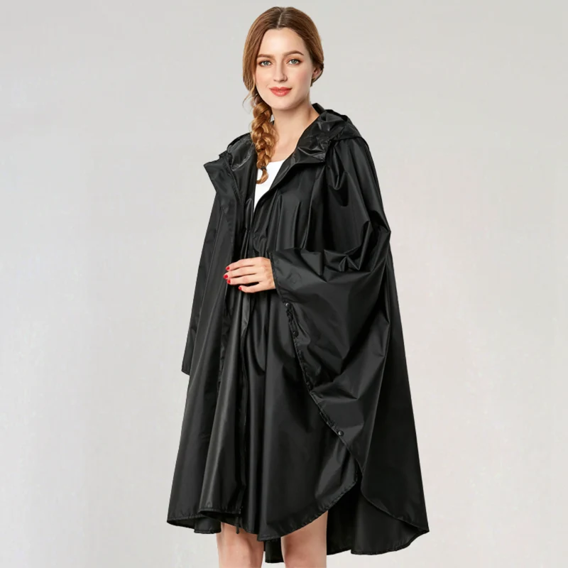 Damen Faltbare Regenjacke mit Kapuze und Wasserdichtem Stoff