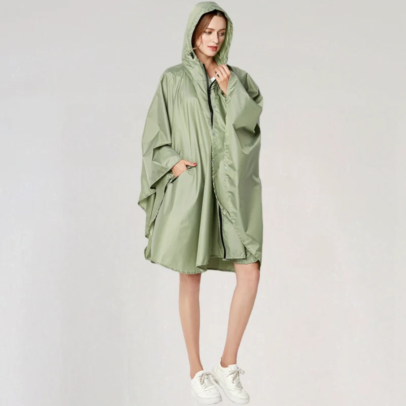 Damen Faltbare Regenjacke mit Kapuze und Wasserdichtem Stoff
