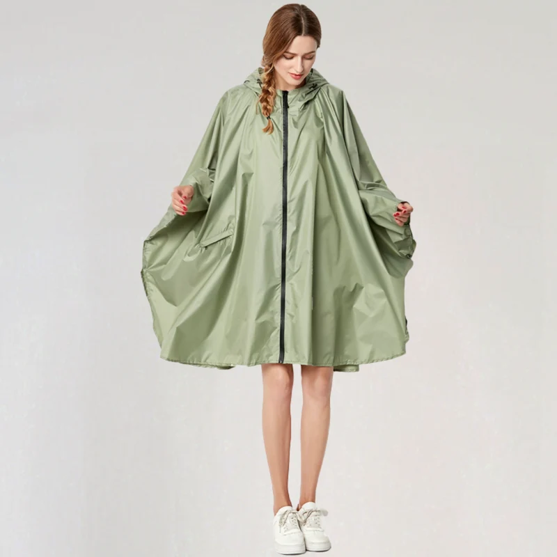 Damen Faltbare Regenjacke mit Kapuze und Wasserdichtem Stoff