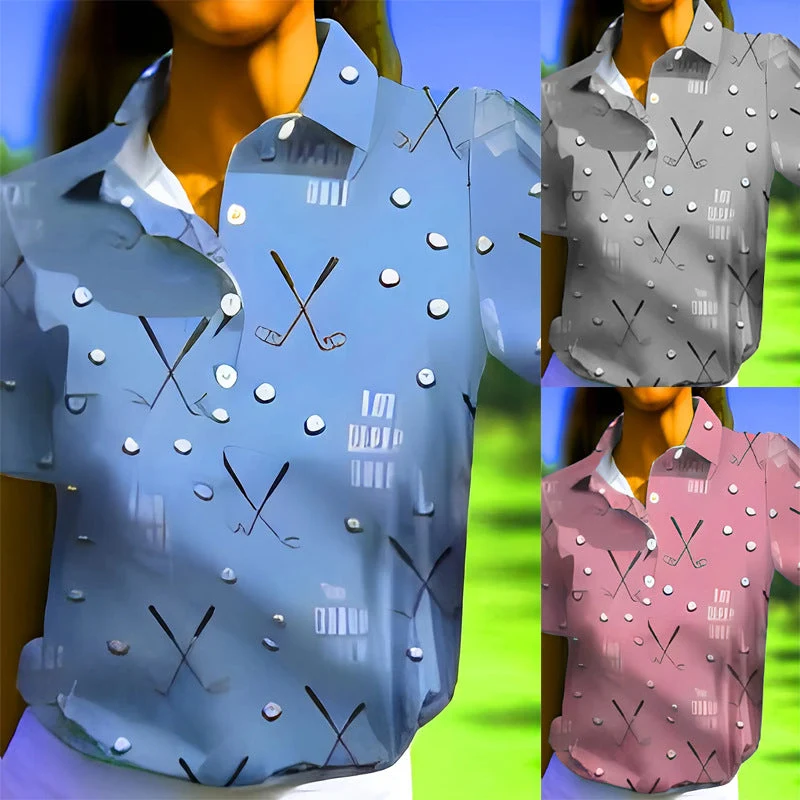 Damen Poloshirt mit modernem Golf-Muster und bequemem Schnitt