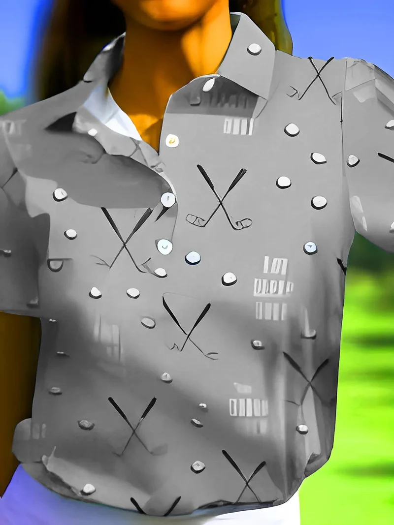 Damen Poloshirt mit modernem Golf-Muster und bequemem Schnitt