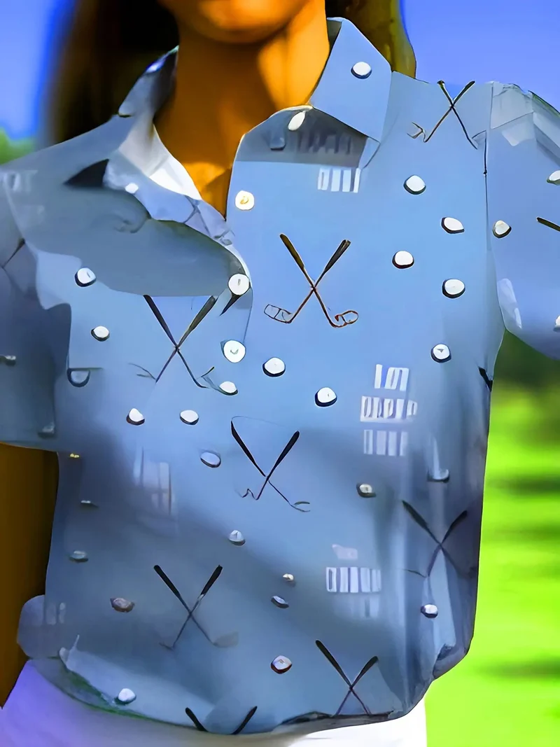 Damen Poloshirt mit modernem Golf-Muster und bequemem Schnitt