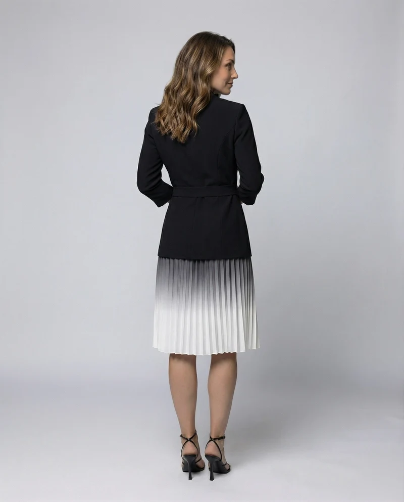 Damen Professionelle Taillierte-Schärpe Wickel-Blazerkleid