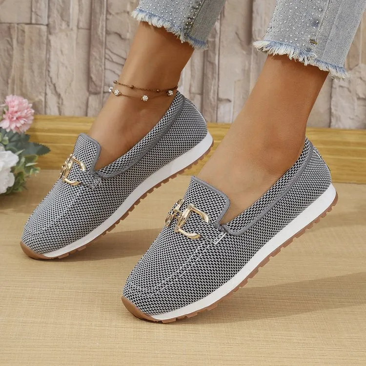Damen Atmungsaktive Slip-On Sneakers mit elastischen Einsätzen und komfortablem Fußbett