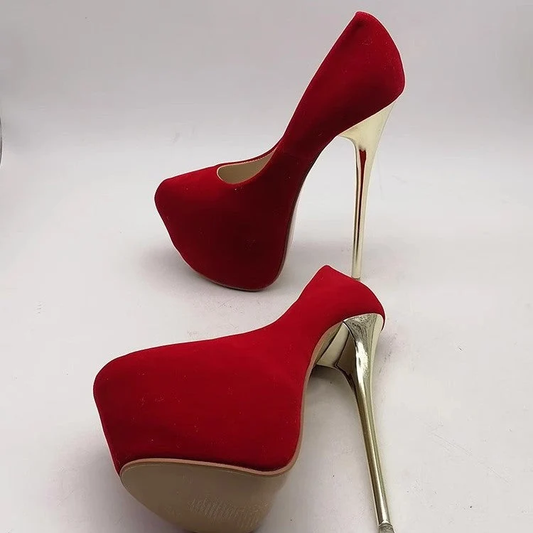 Damen elegante Stiletto-Pumps mit goldenen Akzenten