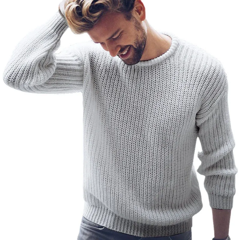 Herren lässiger Strickpullover mit modernen Strukturen