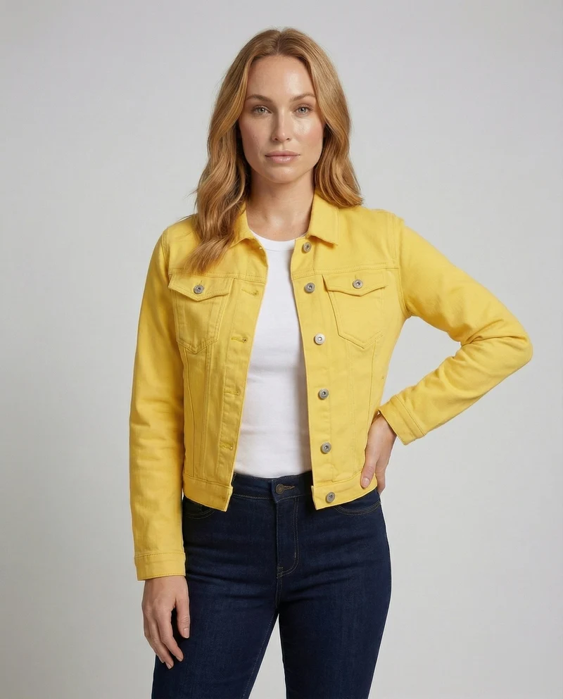 Damen Jeansjacke Kurz Tailliert