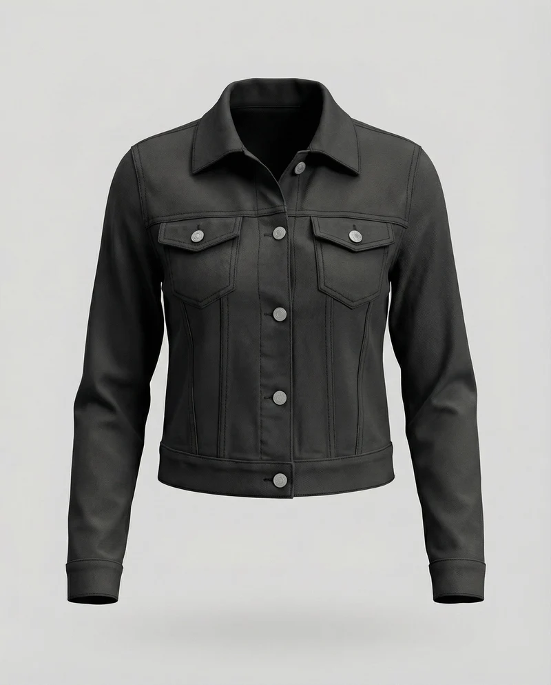 Damen Jeansjacke Kurz Tailliert