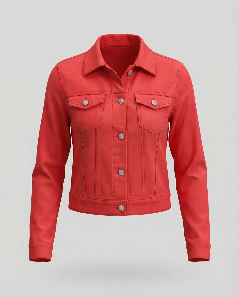 Damen Jeansjacke Kurz Tailliert