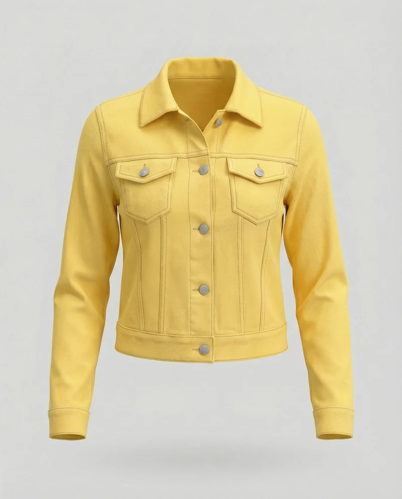 Damen Jeansjacke Kurz Tailliert