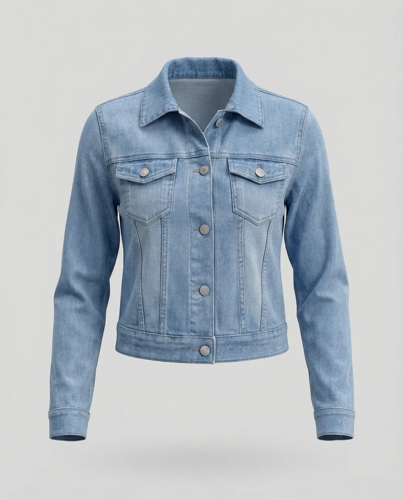 Damen Jeansjacke Kurz Tailliert
