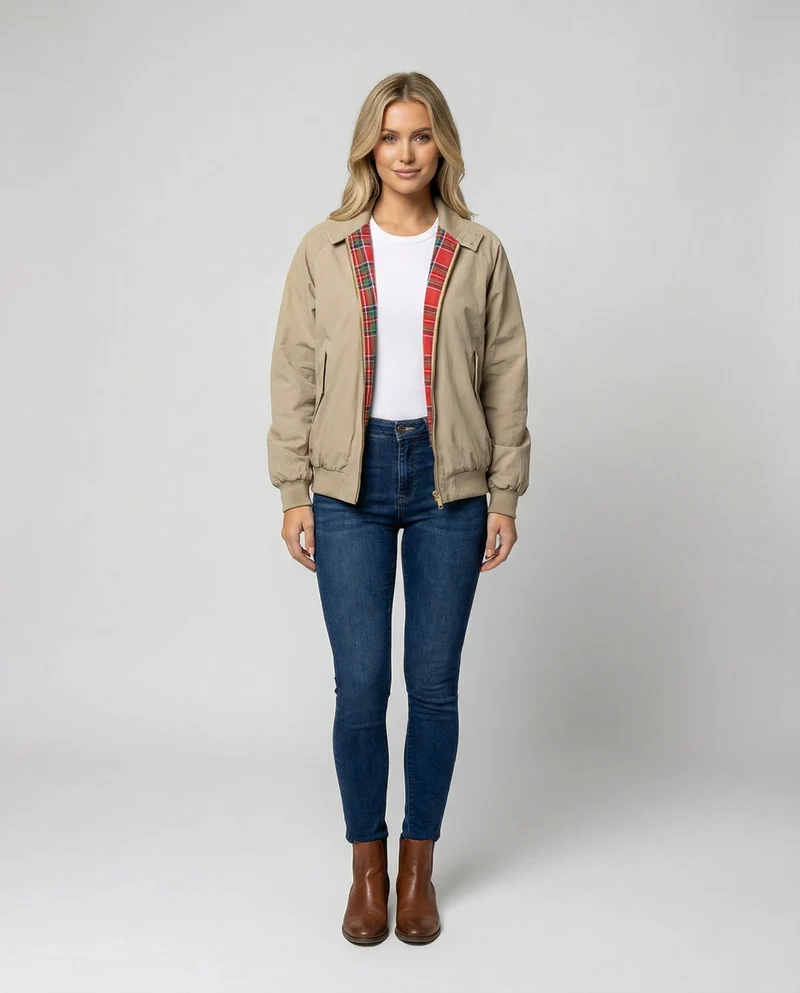 Jacke Khaki Stehkragen Workwear BasNord Taschenall Uniform Herbst